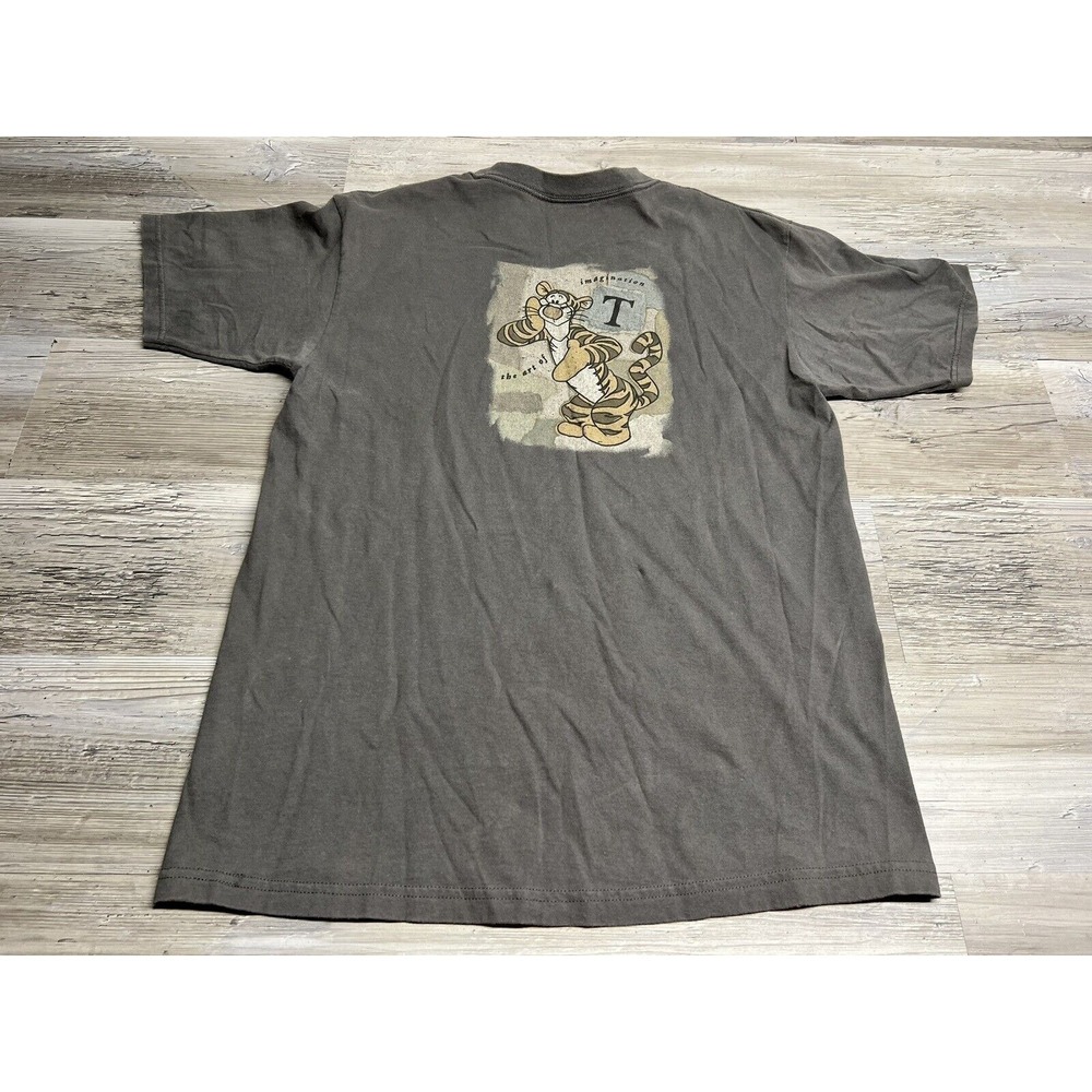 Vintage Winnie the Pooh Tigger T- Shirt Size M Gray Faded The Disney Store